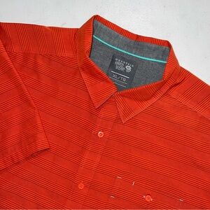 *Mountain Hard wear Orange Short Sleeved Walking Shirt Chest Pockets XL-A